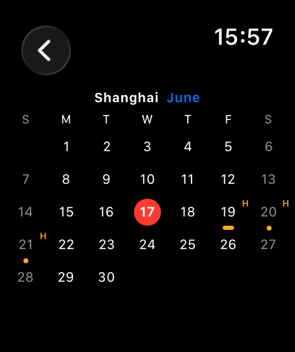 WorldTime Apple Watch screen